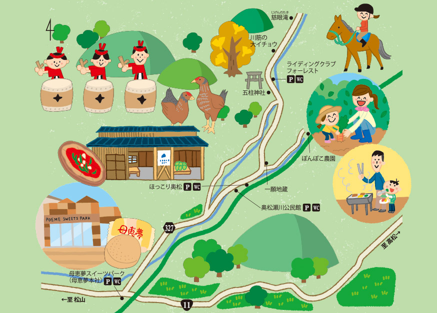 奥松瀬川エリアマップ